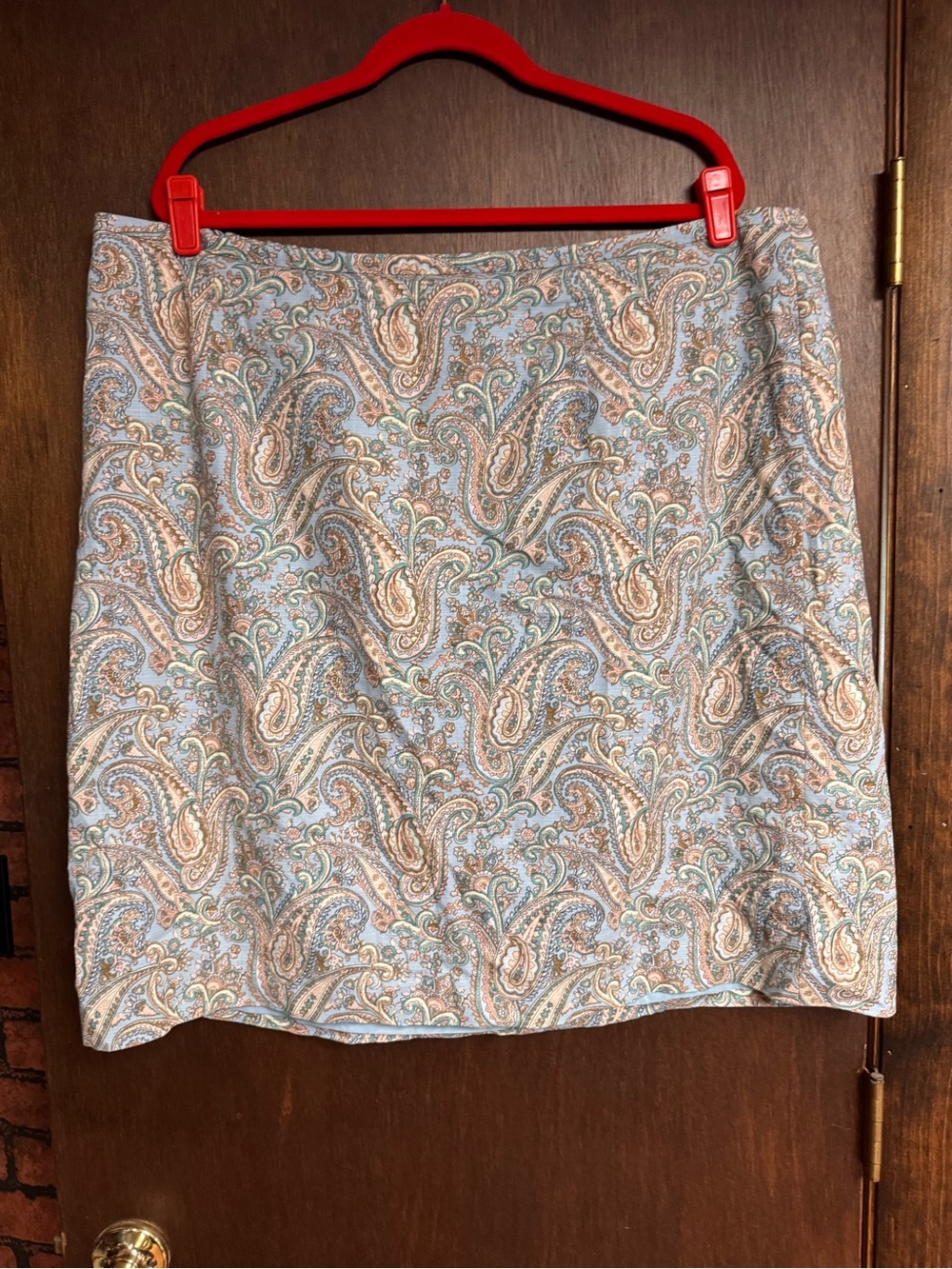 Talbots Paisley Skirt in Light Blue and Beige